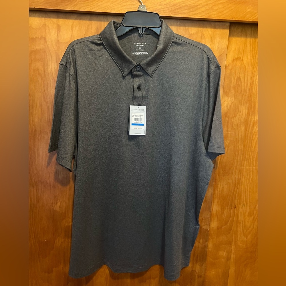 Van Heusen grey poly sports polo new with tags size: XL